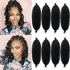 16 Inch Marley Twist Braiding Hair 8 packs Pre-Separated Springy Afro Twist Hair Extension Kinky Afro Twist Crochet Hair Braids Natural Black Spring Twist for Black Women (16 Inch, 1B)