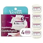 Gillette Venus ComfortGlide With Olay Women's Razor Blade Refills, Sugarberry Scented, 4 Count - Packaging May Vary