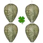 Wasp Nest Decoy - 4 Pack - Hanging Wasp Repellent and Deterrent- Safe Fake Trap