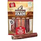 Natural Farm Power Bully Sticks Dog Chews (6”, 5-Pack), 2-in-1 Power Chews: Premium Beef Cheek Wrapped in Beef Pizzle, Long-Lasting, Great Dog Dental Treats Fro Small, Medium & Large Dogs