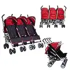 Kids Kargo Triple Stroller Red