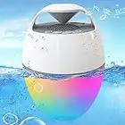 Blufree Pool Speaker with Lights,Bluetooth Portable Speaker IP67 Waterproof Hot Tub Speaker,Louder Volume,Rich Bass, Mic, 82ft Wireless Range Floating Speaker for Outdoor Pool Sports Home Party Shower