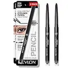 Revlon ColorStay Pencil Eyeliner with Built-in Sharpener, Waterproof, Smudgeproof, Longwearing Eye Makeup with Ultra-Fine Tip, 201 Black, 2 Pack