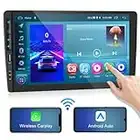 Podofo Android 11 Autoradio 2 Din 2+32G Senza Fili Carplay Android Auto con Touchscreen 9'' Mirror Link FM RDS Bluetooth Radio Dual USB con Navigazione AHD Telecamera Posteriore