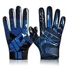 ACESHIP Football Gloves Adult Football Receiver Gloves,Enhanced Performance Football Gloves and High Grip Football Gloves for Adult and Kids(XS-S Youth,Blue)