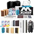 XCMAN - Kit Completo de Ajuste y Encerado para Tabla de esquí y Snowboard con Plancha de Encerado, Cera, afinador de Bordes