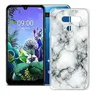 AQGG Funda para LG Q60(6.26 Pulgada), Transparent Case Caso Soft Silicone Shell Clear TPU Suave Tapa Carcasa Slim Cover para LG Q60 - (WM73 Mármol)