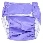 Pañal Adulto -1PC lavable pañal de tela ajustable pañal adulto reutilizable incontinencia transpirable pañal pantalones 6 colores(púrpura brillante)