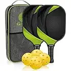 GRM by Gonex Pickleball Paddles, USAPA Graphite Pickleball Set of 2, Pickleball Equipment with Lightweight Pickleball Racket, 4 Balls and Portable Carry Bag