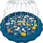 SplashEZ 3-in-1 Splash Pad, Sprinkler for Kids, and Wading Pool for Learning – Children’s Sprinkler Pool, 60’’ Inflatable Water Toys – “from A to Z” Outdoor Swimming Pool for Babies and Toddlers