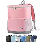 Insulated Cooler Backpack Outdoor - Leak Proof Backpack Cooler 30 Cans, Waterproof Lightweight Cooler Bag for 12h Hot/Cold Retention - Portable Soft Cooler for Travel, Camping, Beach, Lunch-Pink