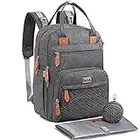 WELAVILA Mochila de pañales, Bolsas unisex para bebés con cambiador, bolsillos aislados y soporte para chupete, Mochila de viaje multifuncional grande mamá y papá (Gris oscuro)