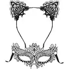 tao pipe Lace Cat Ears Headband Novelty Masquerade Eye Cover Costume Party Catwoman Decoration Halloween Make Up Party Favors