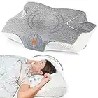 Elviros Cervical Contour Memory Foam Pillow for Neck Pain Shoulder Pain, Orthopedic Neck Pillow with Arms Rest Ergonomic Sleeping Bed Pillow for Side/Back/Stomach Sleepers with Removable Cover (Grey)