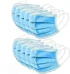 Face Mask 3-Ply Blue Disposable Face Masks Supplied in Sealed Bag - Pack of 10