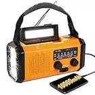 10000mAh Emergency Weather Radio, 4 Way Powered AM/FM/NOAA Portable Solar Crank Radio, Dynamo Phone Charger,700LM LED Flashlight & Reading Lamp,SOS,Type-C,Compass for Hurricane Storm Camping Survival