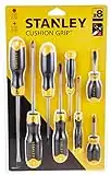 STANLEY 0-65-011 8 Piece Cushion Grip Screwdriver Set, Flared/ Phillips