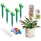 ForarTronics Self Watering Spikes|4Pcs Drip Rate Controllable Self Watering Pots with Dual Caliber Adapter and 500ml Mouth-Matched Bottle, Watering Globes for Outdoor Indoor Plants,Green