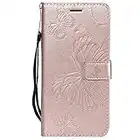 DENDICO Cover iPhone 7 Plus, Cover iPhone 8 Plus (5.5"), Pelle Portafoglio Custodia per Apple iPhone 7 Plus / 8 Plus Custodia a Libro con Funzione di appoggio e Porta Carte di cRossoito - Oro Rosa