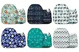 Mama Koala Neutral 1.0 Baby Cloth Pocket Diapers, Washable 6 Pack Pocket Cloth Diapers with 6 Microfiber Diaper Inserts (Jagger)