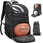 TRAILKICKER 35L Soccer Sports Backpack with Attachable Shoe Bag and Ball Compartment Padded 17" Laptop Compartment, for Basketball, Gym, Football, Volleyball