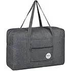 Sac Easyjet 45x36x20 Sac de Voyage Pliable Sac Bagage à Main Bagage Cabine Sac Avion Valise Sac sous Le siège Valise Sac Weekend Homme et Femm (25L Gris)