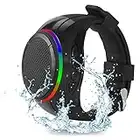 Frewico X10 Watch Shape Ultra Portable Outdoor Wireless Bluetooth Speakers with LED lights + FM radio + Microphone + MP3 Music Player, for Runners, Jogger, Bicyclers, Climbers, Hikers, Kids (Black)