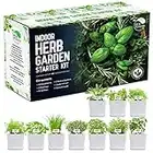 REALPETALED Indoor Herb Garden 7 Non-GMO Herbs– Complete Kitchen Herb Garden with 7 Reusable Pots, Drip Trays, Soil Discs and Seed Packets