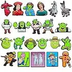 Anime Shoe Charms for Shrek Croc Charms, 22PCS Different Shape Shoe Charms Gift for Kids Bracelet Wristband, Shoe Decoration, Party Favors Birthday Gifts for Kids and Teens