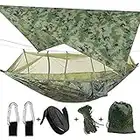 ele ELEOPTION Hamac avec moustiquaire, Ultralight Étanche Nylon Portable Hammack Bâche Tente Tissu de Pique-Nique, Hamac Suspendu avec Sangles d'arbre pour l'extérieur/randonnée/Voyage (Camo)