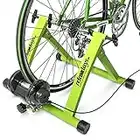 Relaxdays Rullo Trainer Pieghevole Bicicletta 6 velocità, Cerchi da 26-28 Unisex Adulto, Verde/Blu