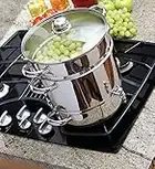 Home Kitchenware Euro Cuisine Stainless Steel Stove Top Steam Juicer w Recipe Book