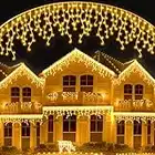 400 LED 10M Luci Natale Esterno Cascata,Tenda luminosa natale IP44 Impermeabile con 8 Modalit & Temporizzato Luci Natalizie da Esterno/Interno Ideale per Mantello, Balcone,Giardino e Matrimonio