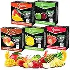 Hydro Herbal Hookah Shisha - [50g X 5 PACK] [250g]: Apple, Strawberry, Mango, Peach & Pineapple - [Premium Flavor - Tobacco Free, Nicotine Free] Exotic Fruit A