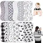 Baby Burp Cloths & Baby Bibs 2-in-1 Design Large Size 3 Layers Thicken 100% Cotton Super Absorbent and Soft Baby Spit Up Burping Rags Baby Burp Cloth Set for Boys and Girls 12 Pack