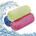 GIEMIT Kühlende Handtücher 3er Set kühltücher Hals Kühlhandtuch Cool Towel 100x30 cm Chemiefrei Cooling für Yoga Sport