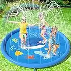 Peradix Sprinklers Pad For Kids | Splash Pad 67" Water Play Mat for Garden | Outdoor | Beach Water Spray Toys Games | Swimming Bating Pool for Summer (170cm - Blue)