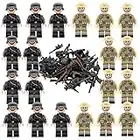 YRONG 20Pcs Soldiers + Weapons Mini Figures WW2 Military Set,Army Weapons Accessories Minifigures Custom Set,Compatible with Main Brand