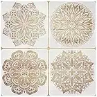 VETPW 4 Piezas Grande Plantillas de Dibujo DIY Plantillas de Mandala, Plantillas de Pintura Reutilizables, Set de Plantillas para Suelos, Ventana, Muebles, Madera, Diseño de Paredes, 30x30CM