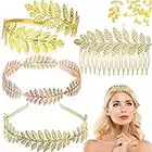 4 Stück Kopfschmuck Aus Blattgold, Griechische Göttin Stirnband, Göttin Krone, Kann Als Blattgoldkopfschmuck, Für Brautdekorationen, Hochzeit, Tanzparty, Mode Show(Boho)