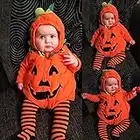 JIFRE Cute Baby Halloween Pumpkin Costume, Toddler Halloween Costumes, Infant Halloween Costumes for Boys Girls (0-6months)