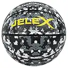 JELEX Sniper Basketball mit gedämpftem Gummi-Kern, hochwertiger Butylblase, Kieselstruktur-Optik für besseren Griff, im 8-Panel-Design. 600 g, Umfang: 80 cm, Indoor- Outdoor (Camo Grau)