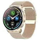 Orologio Smartwatch Donna Chiamate Rotondo con 360*360 Risoluzione IP67 Impermeabile Frequenza Cardiaca SpO2 Pressione Sanguigna Monitor Pedometro 20 Sport APP Notifica Promemoria per Android iPhone