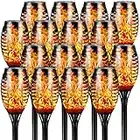 Otdair Solar Outdoor Lights, 16 Packs 12LED Solar Tiki Torches with Flickering Flame, IP65 Waterproof Solar Torch Light Auto On/Off for Garden, Yard
