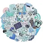 Willingood 50 Pack Cute Vsco Stickers, Water Bottle Stickers, Girl Blue Stickers, Trendy Stickers for Laptop, Notebook, Skateboard, Luggage, Bumper, Guitar, Bike - Stickers Pack For Teens