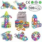 AILUKI Magnetische Bausteine 109 Stck DIY Kreative 3D Magnetische Bauklötze Set Konstruktion Blöcke Haus Turm Auto Spielzeug Geburtstag Kindertag Geschenk für Kleinkind mit Aufbewahrungs​Tasche