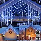 Auniq Rideau Lumineux Extérieur 5M 216 LED, Guirlande Lumineuse Noel IP44 étanche 8 Modes Lumières de glaçons lumières de fées de Noël avec 36 gouttes et 5m câble pour Fête Jardin Balcon Fenêtre