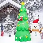 Oyydecor 6FT Christmas Inflatables Tree Outdoor Decorations, Blow up Christmas Tree & Snowman Yard Decor Built-in LED Lights for Xmas Holiday Party Indoor Garden Patio Lawn