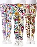 Adorel Leggings Long Imprimés Pantalons Motif Fille Lot de 3 Crème Glacée 11 Ans (Taille Fabricant: 85)