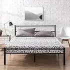 Zinus Geraldine 12 inch Black Metal Platform Bed Frame with Headboard and Footboard / Premium Steel Slat Support / Mattress Foundation, King